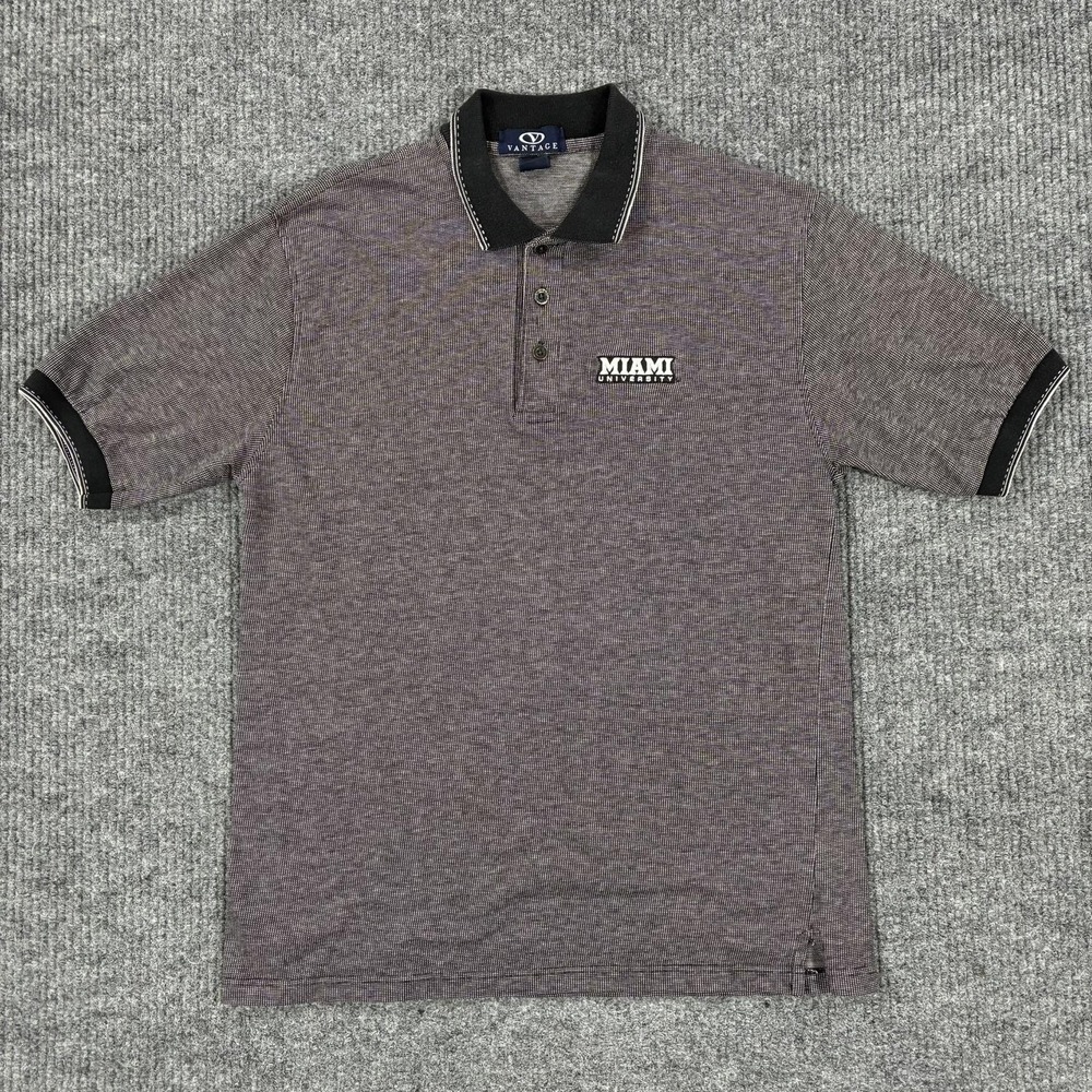 Miami University Shirt Mens M Made USA NCAA College Vantage Polo Short Sleeve